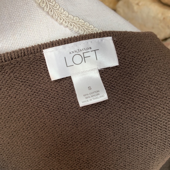 LOFT Brown Crochet Embellished Sweater Tank Small - Picture 6 of 6